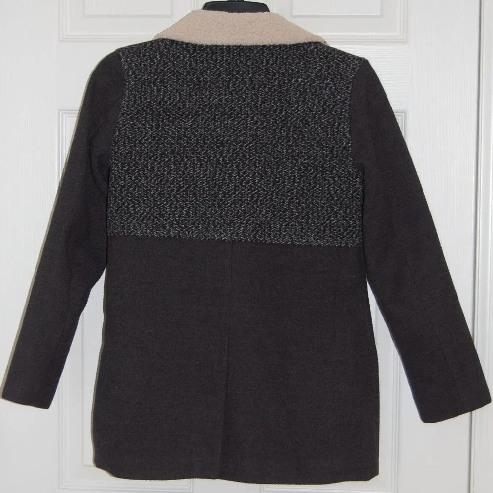 Cherokee Girls L (Bust:34"), Winter Coat with Off Center Zip Closure, Dark Gray - Picture 6 of 12